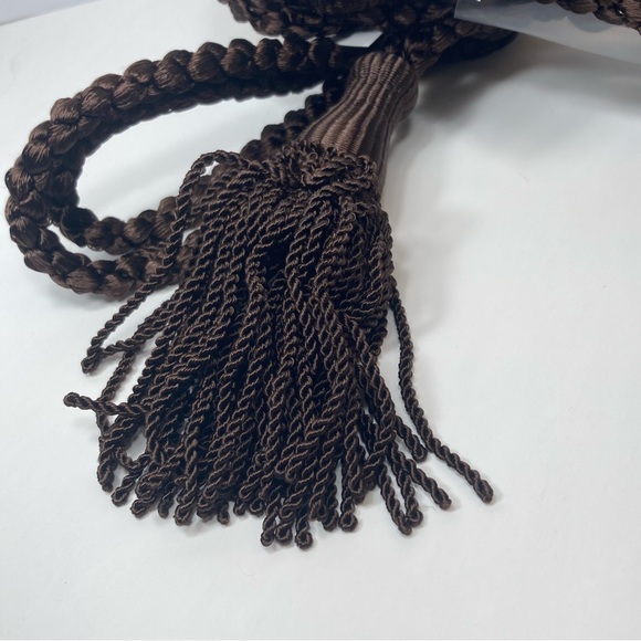 Brown Drapery Curtain Chair Tie Back 24" with 5.5" Tassel Set of 2 Conso - Picture 2 of 13